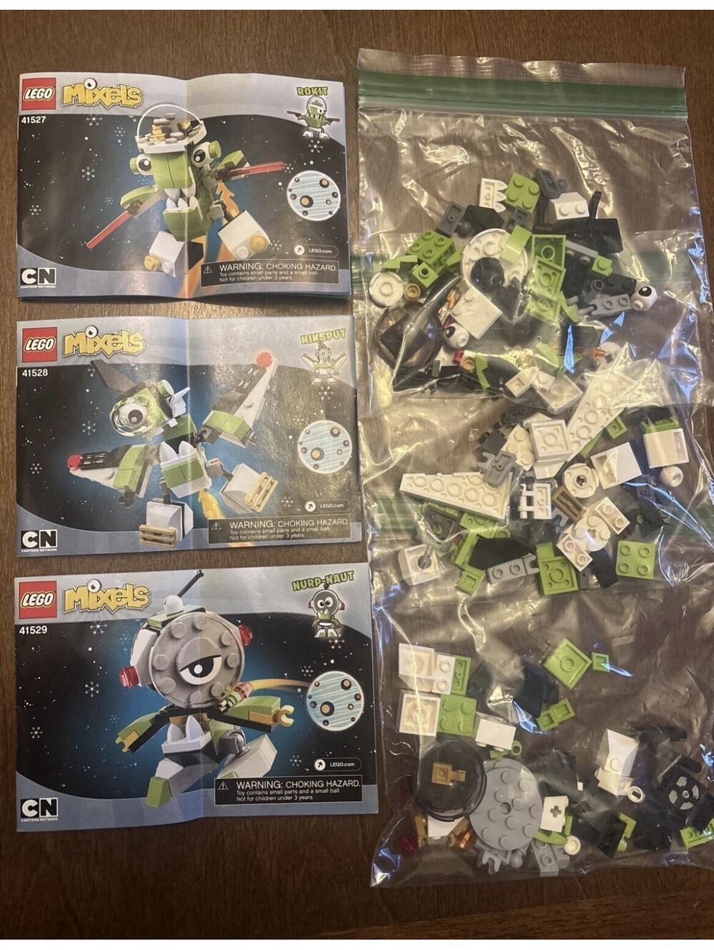 lego mixels lot, rokit 41527, niksput 41528, nurpnaut 41529